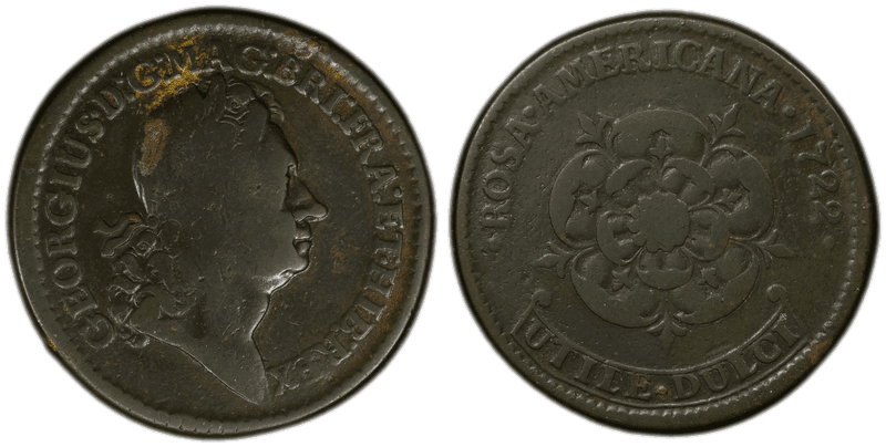 1722 Twopence Rosa-No Period after REX