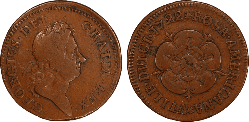 1722 Penny Rosa Americana - Copper Martin 2.29-A.2