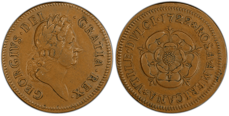 1722 Penny Rosa Americana - GEORGIVS Copper