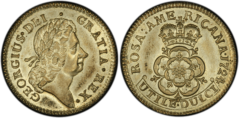 1724/3 1P Rosa Americana - Dei Gratia Silvered