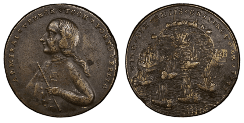 1739 Bronze Medal Admiral Vernon, A-C PBv 17-N