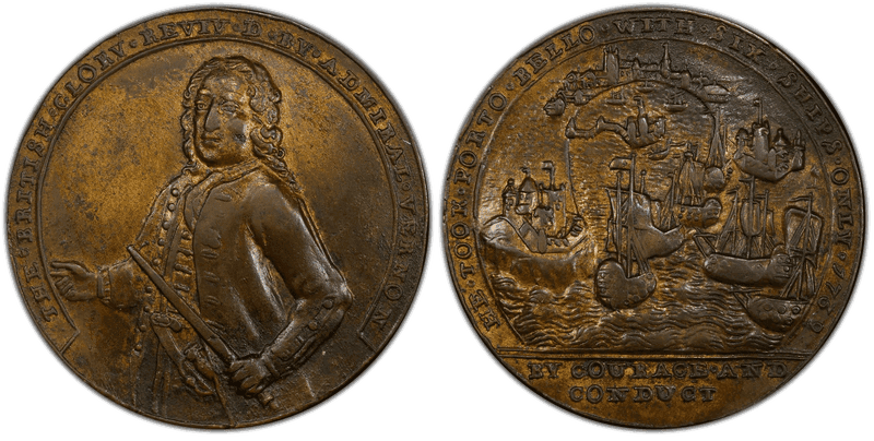 1739 Bronze Medal Admiral Vernon, A-C PBv 21-Q
