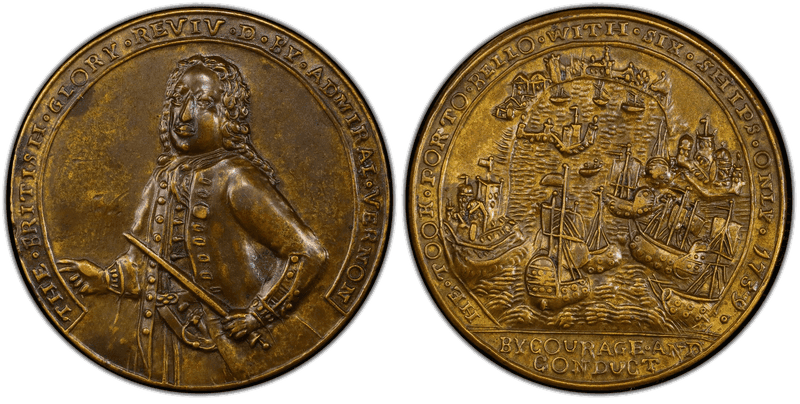 1739 Bronze Medal Admiral Vernon, A-C PBv 22-S