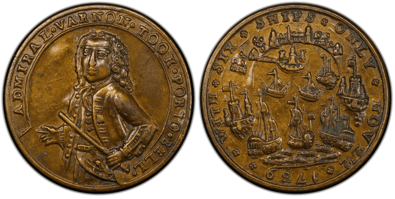 1739 Bronze Medal Admiral Vernon, A-C PBv 3-C
