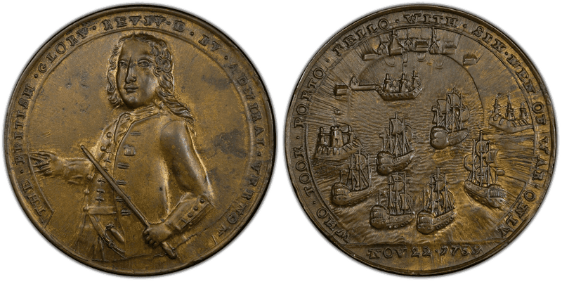 1739 Bronze Medal Admiral Vernon, A-C PBv 36-II