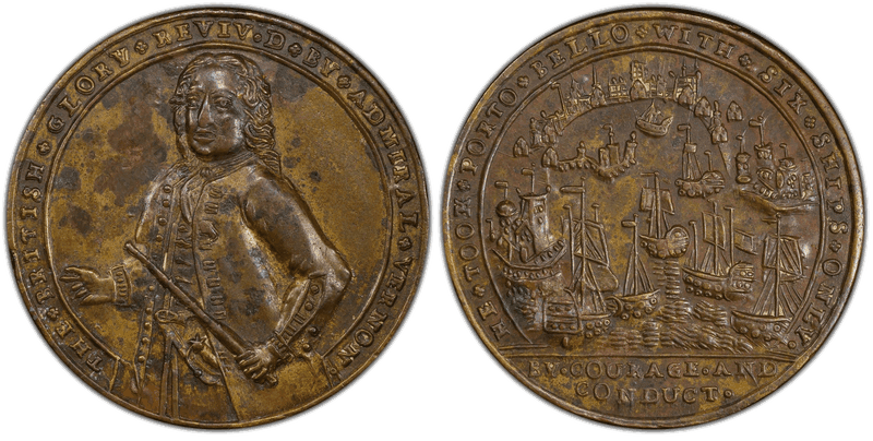 1739 Bronze Medal Admiral Vernon, A-C PBv 41-U