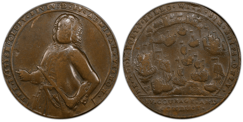 1739 Bronze Medal Admiral Vernon, A-C PBv 44-NN
