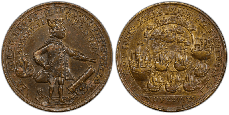 1739 Bronze Medal Admiral Vernon, A-C PBvi 10-K