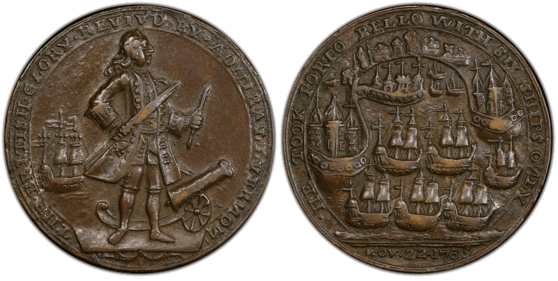 1739 Bronze Medal Admiral Vernon, A-C PBvi 13-Q