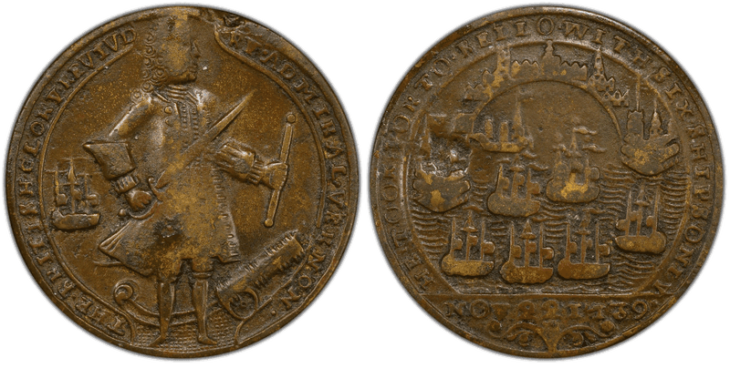 1739 Bronze Medal Admiral Vernon, A-C PBvi 15-R