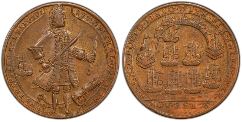 1739 Bronze Medal Admiral Vernon, A-C PBvi 15-T