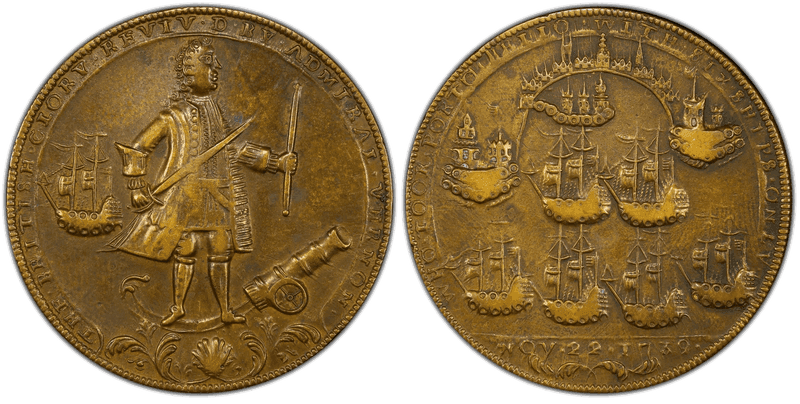 1739 Bronze Medal Admiral Vernon, A-C PBvi 20-HH