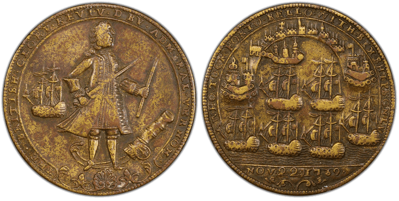 1739 Bronze Medal Admiral Vernon, A-C PBvi 23-MM