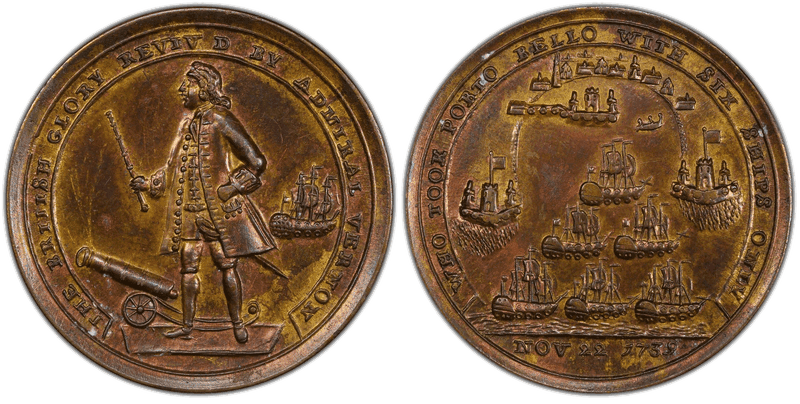 1739 Bronze Medal Admiral Vernon, A-C PBvi 4-D