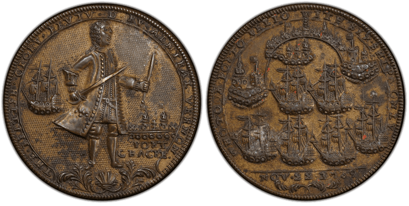 1739 Bath Metal Medal Betts-287, Admiral Vernon