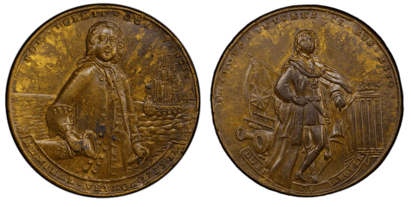 1740 Bronze Medal Admiral Vernon, A-C NLv 4-D