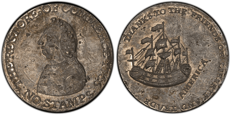 1766 Half Penny William Pitt - Silvered