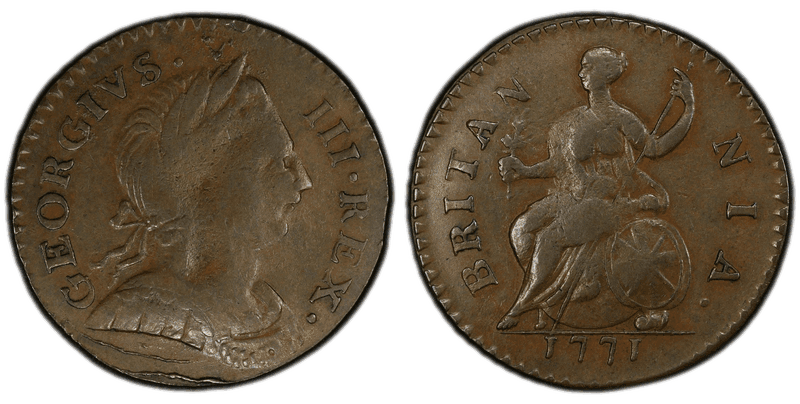 1771 1771' 1/2P Machin's Mills Half Penny