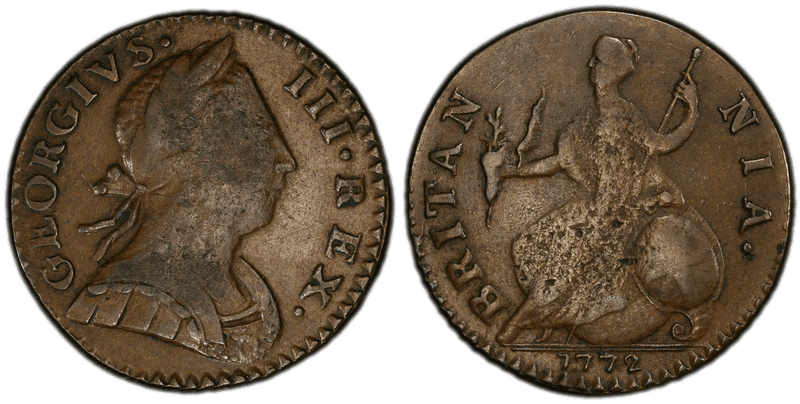 1772 1772' 1/2P Machin's Mills - IVS Half Penny