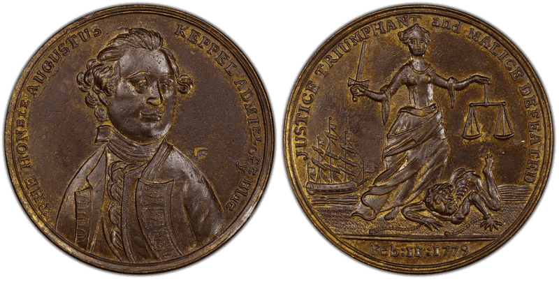 1779 Bronze Medal Betts-564, Admiral Keppel
