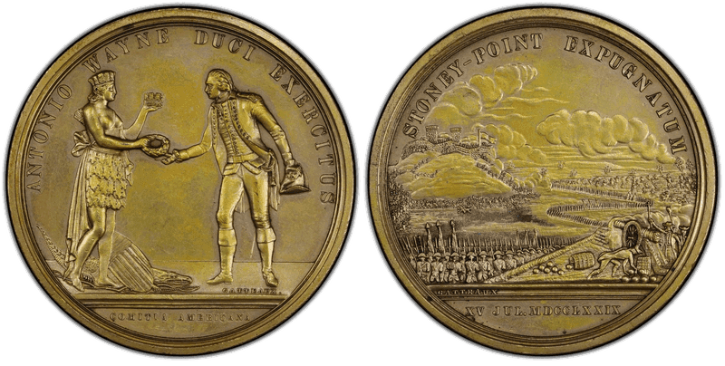 1779 Bronze Medal Betts-565, Stoney Point Silvered Restrike