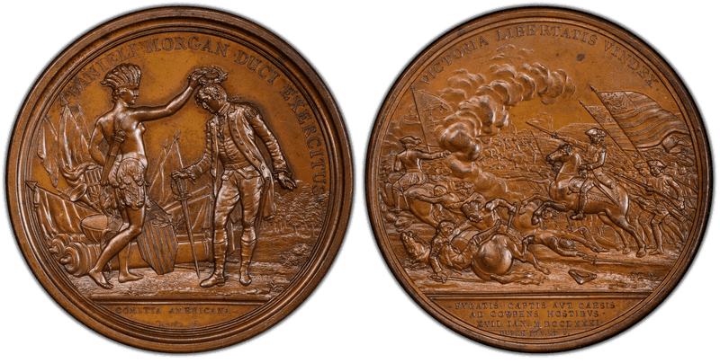1781 Bronze Medal Betts-593, Morgan at Cowpens Original Dies