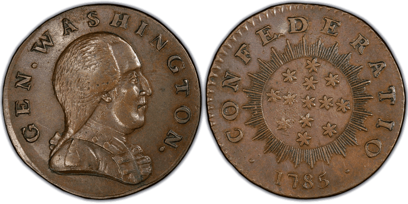 1785 1/2P Washington - Large Stars Half Penny