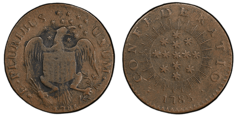 1786 1/2P Confederatio - Eagle/Shld Half Penny