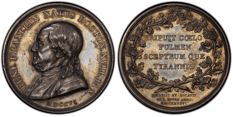 1786 Silver Medal Betts-620, Franklin Natus Boston Original