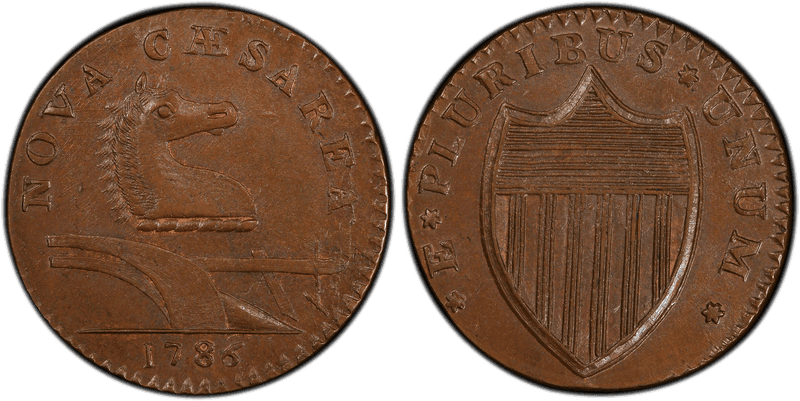1786 NJ 1/2P NarShld - Strgt Plow Beam Half Penny