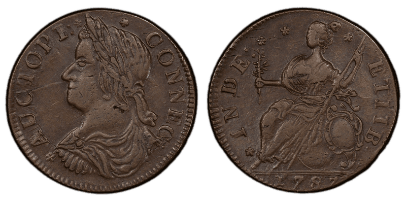 1787 CT 1/2P DB Left - AUCTOPI Half Penny