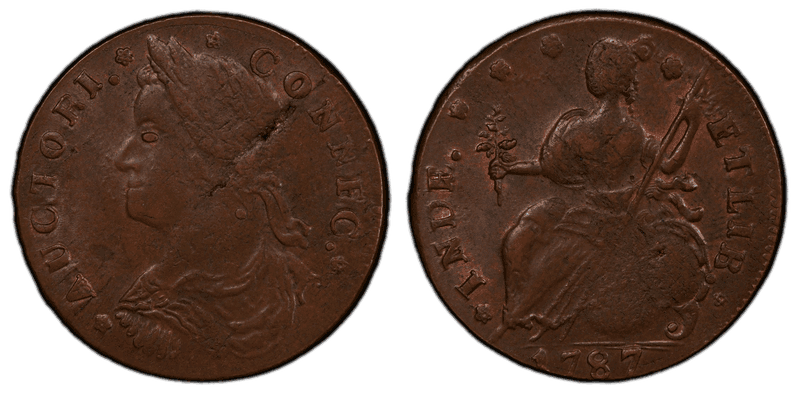 1787 CT 1/2P DB Left - CONNFC Half Penny