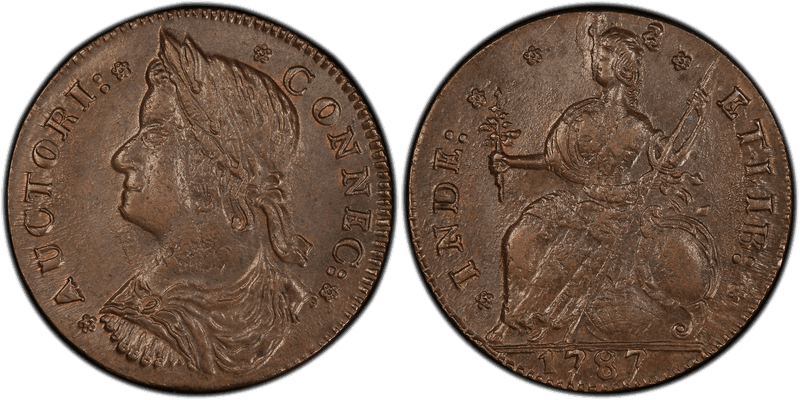 1787 CT 1/2P Draped Bust Left Half Penny