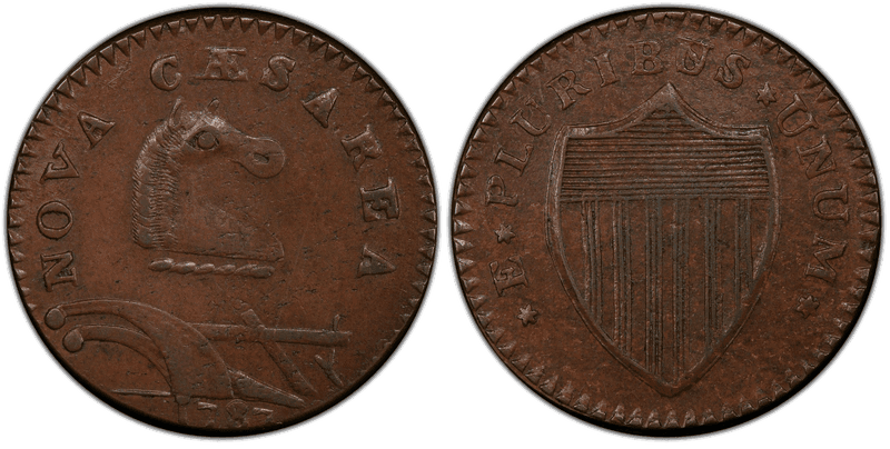 1787 NJ 1/2P 2nd U over S in Pluribus Half Penny