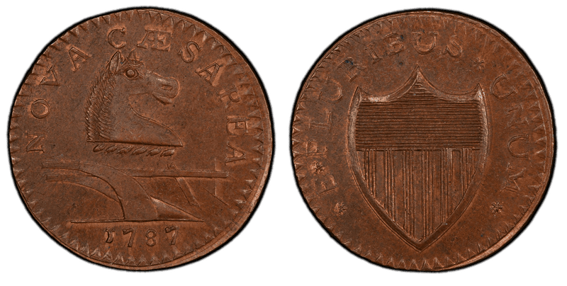 1787 NJ 1/2P Large Plan - Plain Shield Half Penny