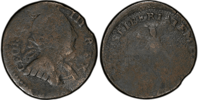 1787 NY 1/2P Indian Obv/George Rev Half Penny