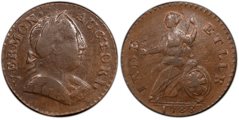 1788 VT 1/2P Bust Right Half Penny