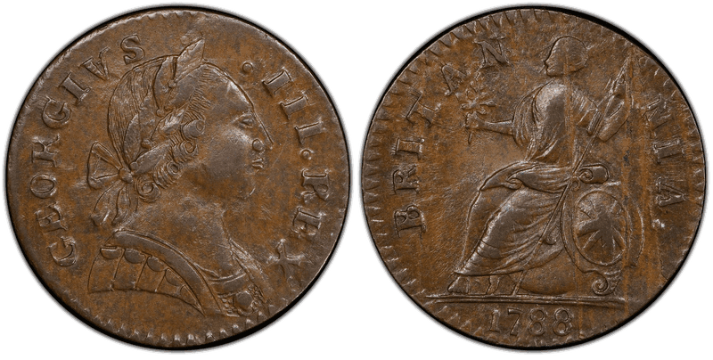 1788 1788' 1/2P Machin's Mills Half Penny