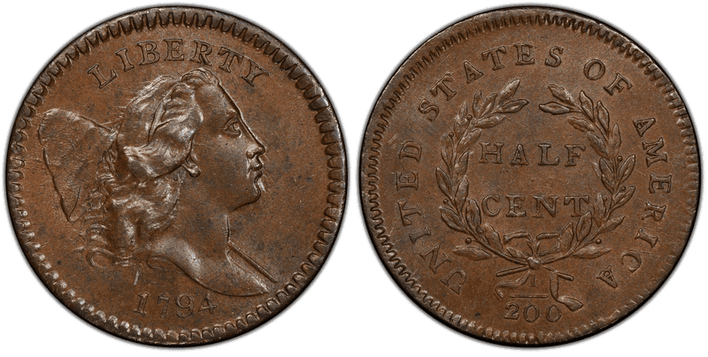 1792 Cent Pattern - J-6, Birch Cent