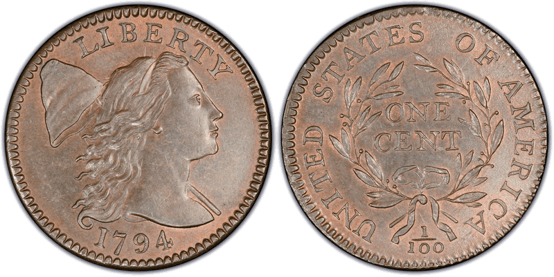 1794 Liberty Cap Cent - Head of 1795, Low Relief