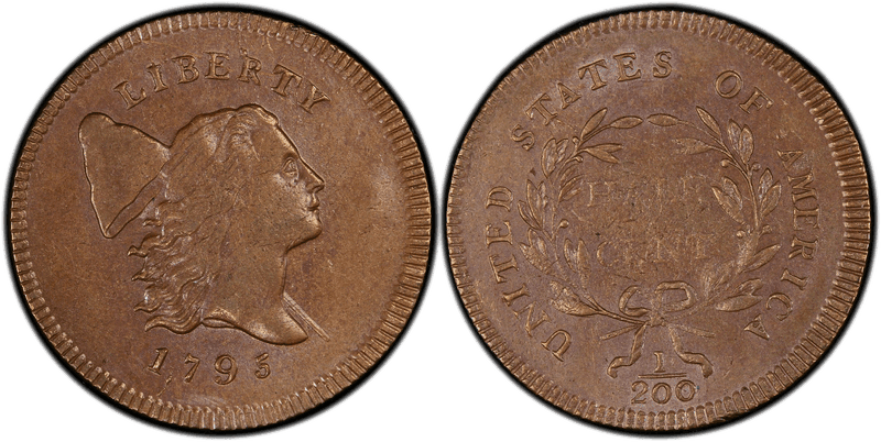 1795 Liberty Cap Right Half Cent - Plain Edge, Punctuated Date