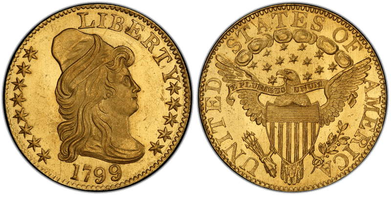 1799 Capped Bust to Right Half Eagle - Small Stars Reverse