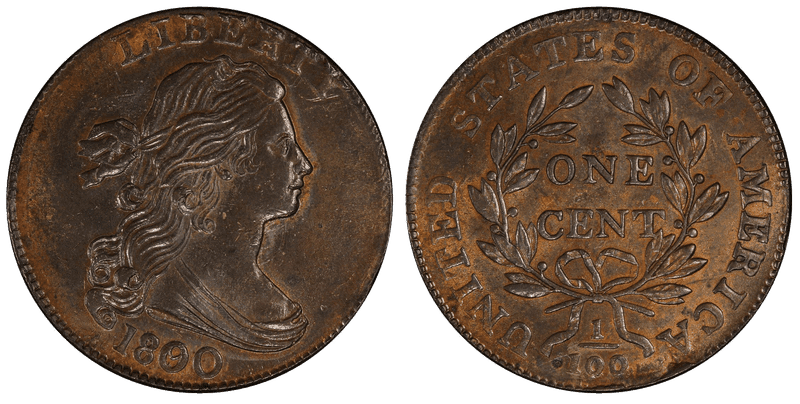1800 Draped Bust Cent - 1800/79 Overdate