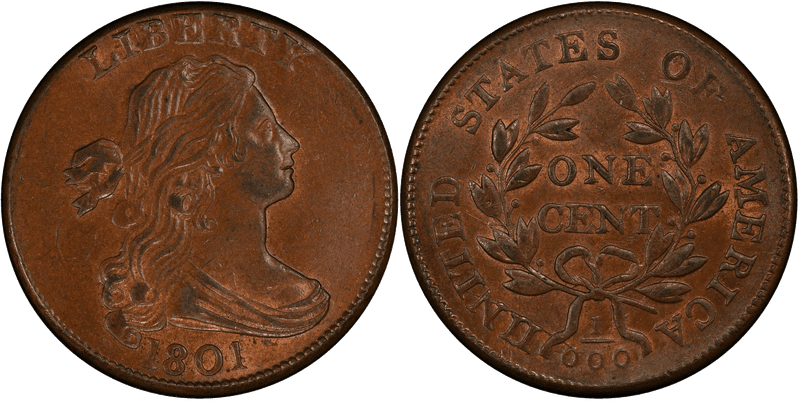 1801 Draped Bust Cent - 3 Errors Reverse