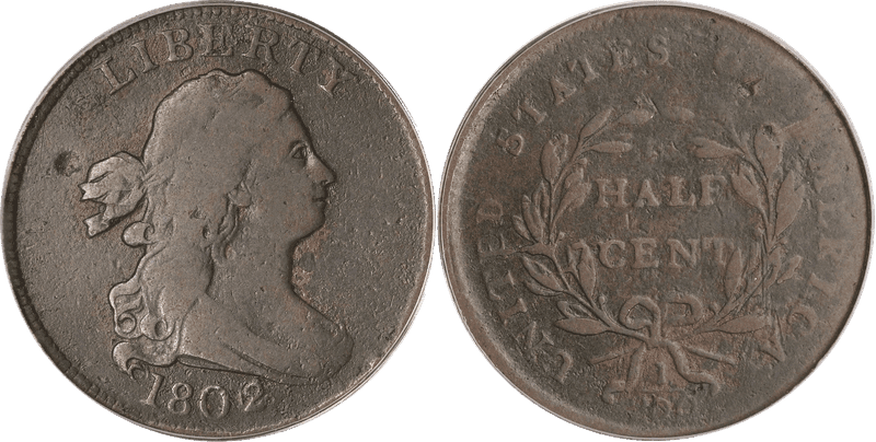 1802 Draped Bust Half Cent