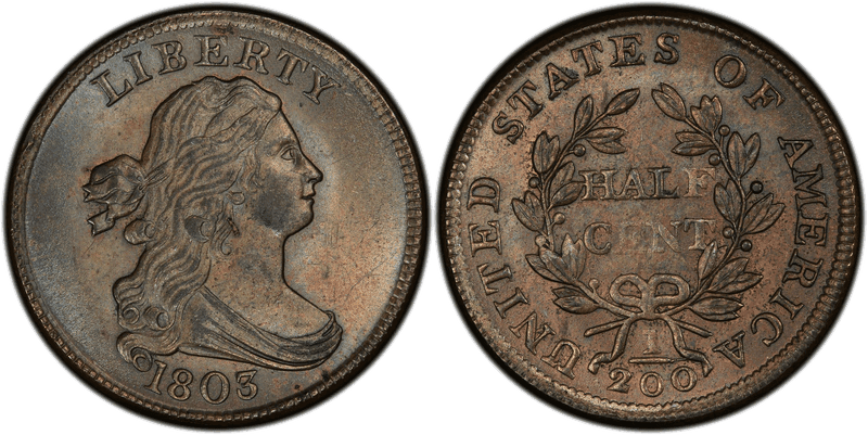 1803 Draped Bust Half Cent