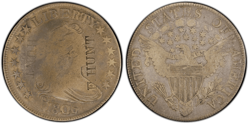 1806 Draped Bust Half Dollar - Brunk H-909 Countermark