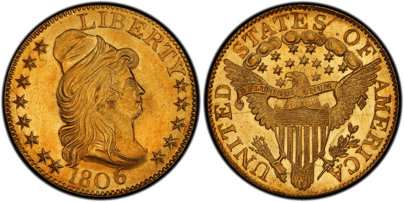 1806 Capped Bust to Right Half Eagle - Pointed 6, 8X5 Stars