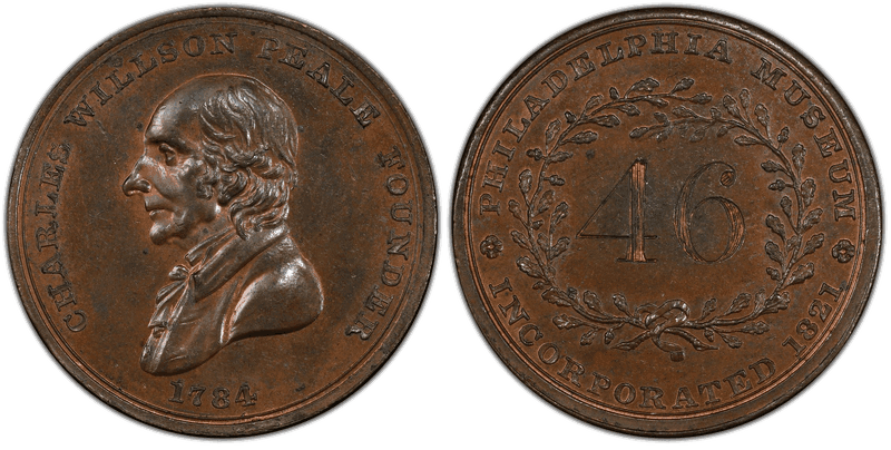 (1821) Copper Token Rulau Pa-395, Philadelphia Museum
