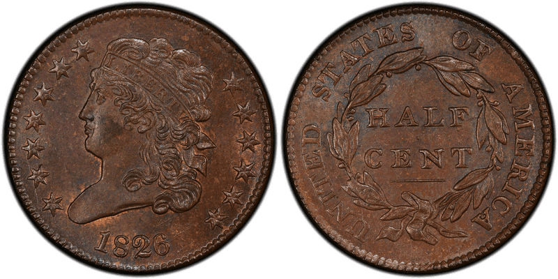 1826 Classic Head Half Cent